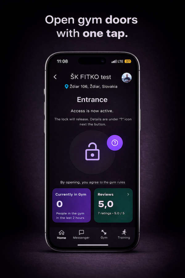Fitliner gym access screen